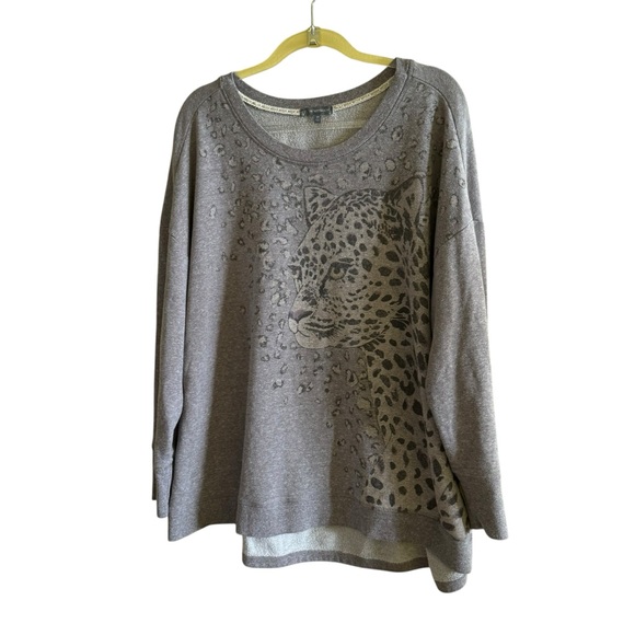 Wit & Wisdom Leopard Animal Print Long Sleeve Pullover Sweater Sz 3X - Picture 3 of 6